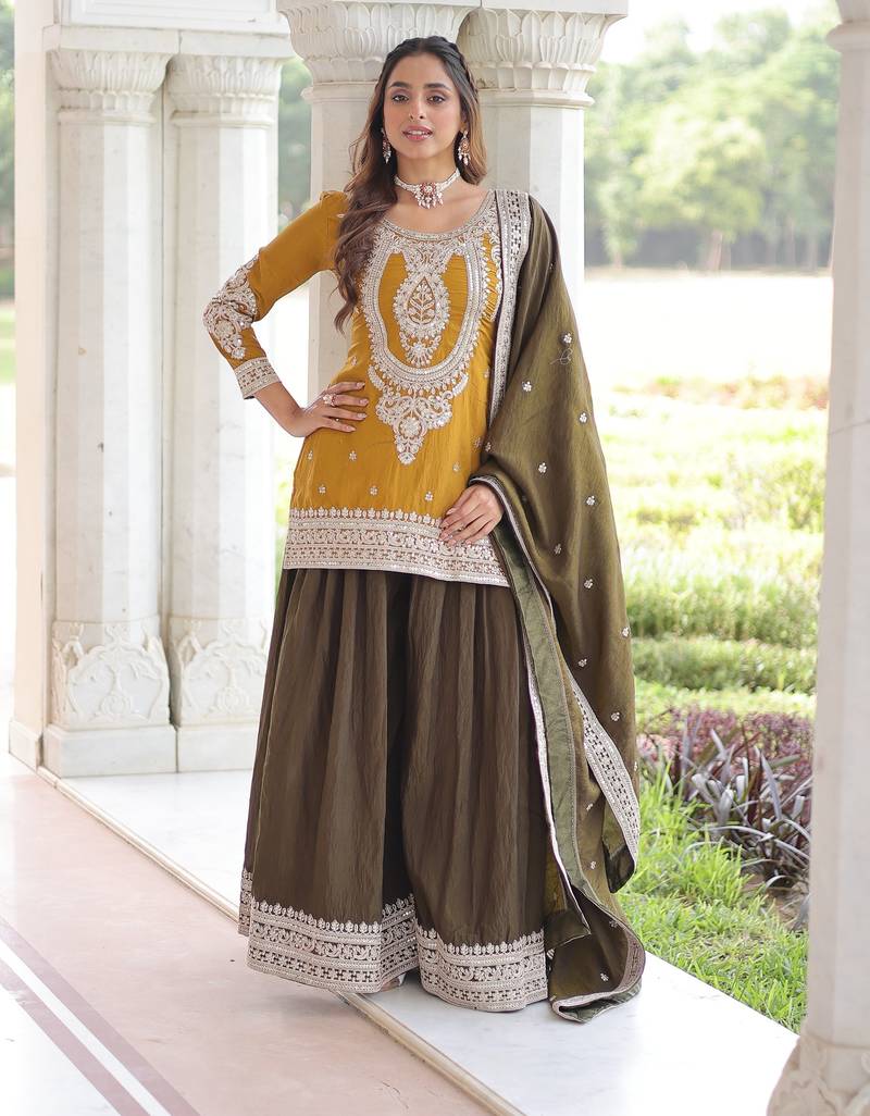 Yellow ethnic heavy suit 