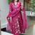 Pink chanderi embroidered kurta pant set