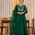 Green chanderi embroidered kurta pant set
