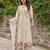 Cream chanderi embroidered kurta pant set