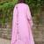 Pink chanderi embroidered kurta pant set