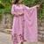 Pink chanderi embroidered kurta pant set