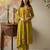 Green chanderi embroidered kurta pant set