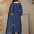 Blue chanderi embroidered kurta pant set