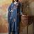 Blue chanderi embroidered kurta pant set