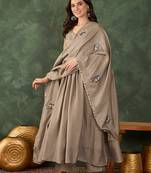 Chiku vichitra silk embroidery work  suit