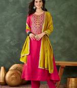 Gajri vichitra silk embroidery work  suit