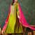 Green vichitra silk embroidery work  suit