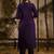 purple embroidered viscose rayon straight kurta set with dupatta