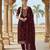 maroon embroidered georgette salwar kameez for festive occasions