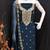 blue embroidered georgette salwar kameez for festive wear