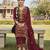 maroon embroidered georgette salwar kameez for festive wear