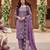 purple embroidered georgette salwar kameez for festive wear