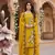 yellow embroidered star georgette salwar kameez for festive wear