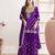 purple chinon fabric embroidered designer palazzo suit