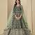 green heavy embroidered wedding ceremonial anarkali suit