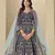blue heavy embroidered wedding wear anarkali suit