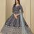 blue heavy embroidered wedding wear anarkali suit