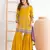 yellow embroidered chinon sharara suit for festive wear
