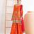 orange embroidered chinon sharara suit for festive wear