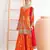 orange embroidered chinon sharara suit for festive wear