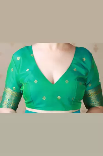 mahendi faux banarasi silk blend woven traditional saree