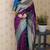purple color banarasi silk blend fabric woven designer traditional saree
