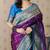 purple color banarasi silk blend fabric woven designer traditional saree