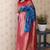 firozi color banarasi silk blend fabric woven designer traditional saree