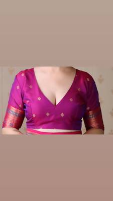 firozi faux banarasi silk blend woven traditional saree 5