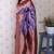lavender color banarasi silk blend fabric woven designer traditional saree