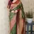 green color banarasi silk blend fabric woven designer traditional saree
