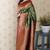green color banarasi silk blend fabric woven designer traditional saree