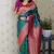 rama color banarasi silk blend fabric woven designer traditional saree