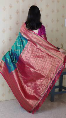 rama faux banarasi silk blend woven traditional saree 2