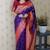 violet color banarasi silk blend fabric woven designer traditional saree