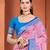 pink color cotton silk blend fabric woven meenakari designer ethnic saree
