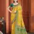 yellow color cotton silk blend fabric woven meenakari designer ethnic saree