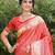 woven meenakari designer coral pink color ethnic partywear saree