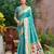woven meenakari designer sea green color ethnic partywear saree