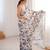 off white color chinon fabric digital printed partywear ceremonial saree