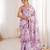 purple color chinon fabric digital printed partywear ceremonial saree
