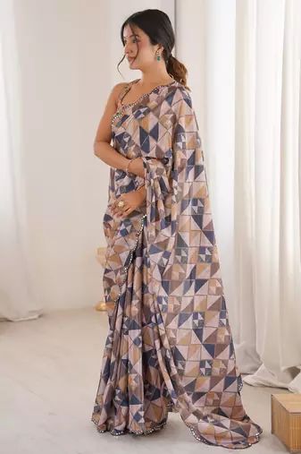multy chinon digital printed partywear ceremonial saree