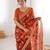 orange color marble patta fabric stylish festive special saree
