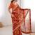 orange color marble patta fabric stylish festive special saree