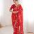 red color marble patta fabric stylish festive special saree