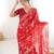 red color marble patta fabric stylish festive special saree