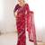 wine color marble patta fabric stylish festive special saree