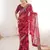 wine color marble patta fabric stylish festive special saree