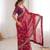 wine color marble patta fabric stylish festive special saree